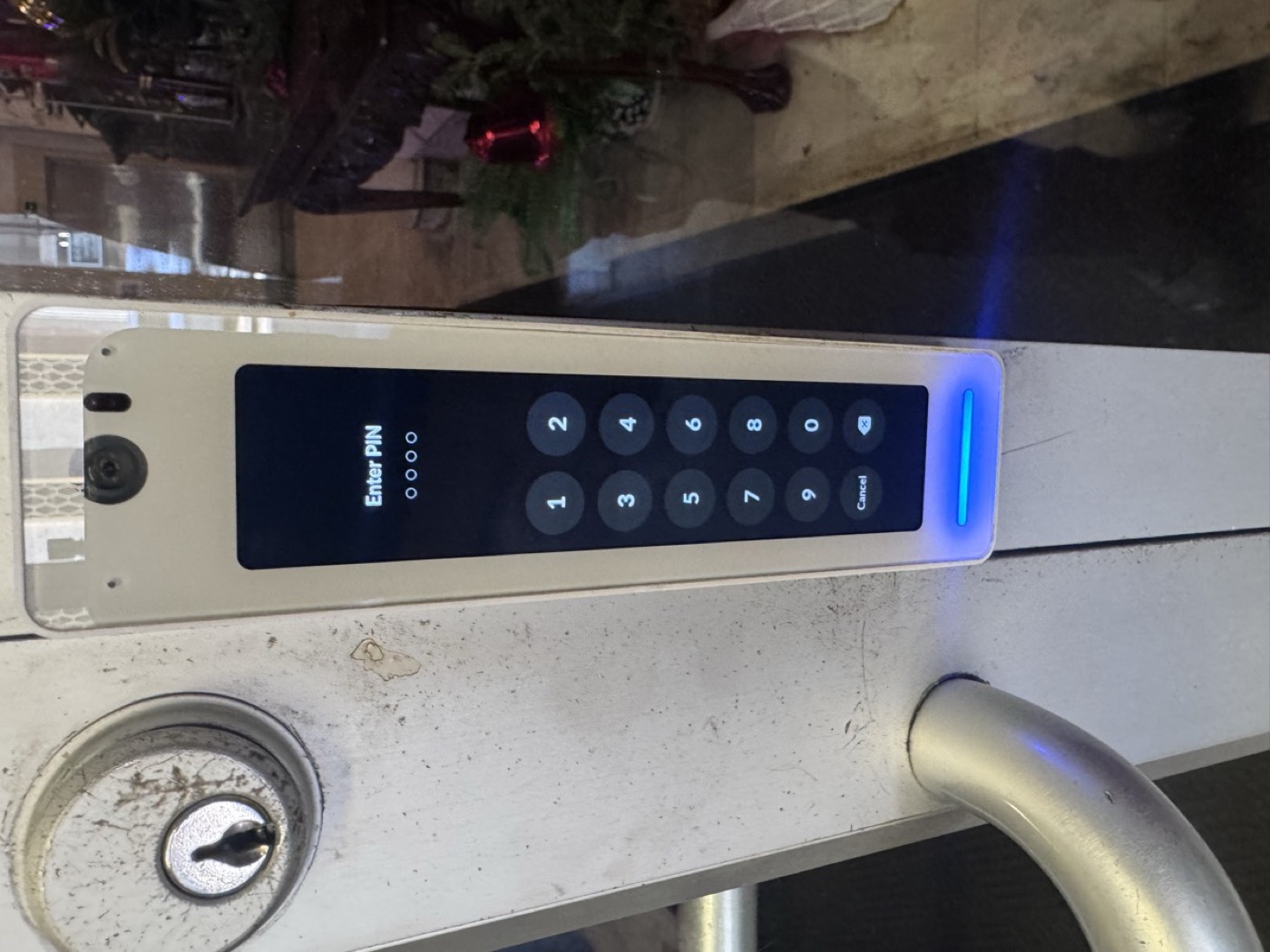 Reader screen showing the Enter PIN keypad